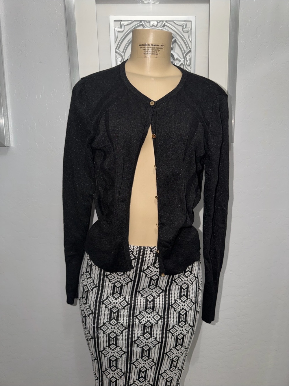 Cache Black Long Sleeve Button Cardigan